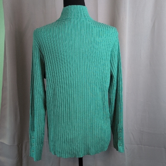 Appleseed's Greenish Teal Ribbed Turtleneck Sweater - Picture 3 of 6